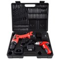 Fleming Supply Fleming Supply Cordless Drill and 3.6V Driver Set, 74-piece Bits, 2 12V Batteries, Charger, Case 664650ZSD